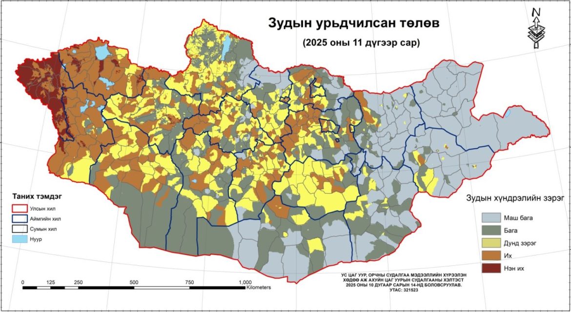 Зудын урьдчилсан төлөвийг тооцооллоо