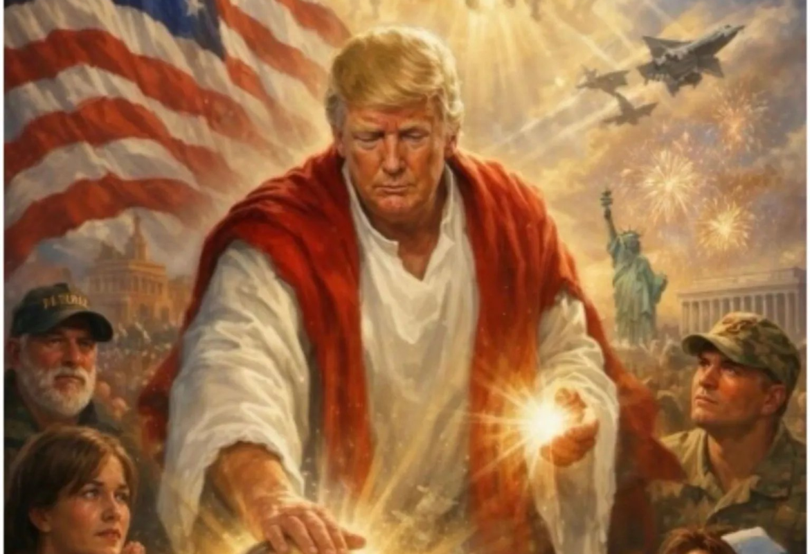 Трамп өөрийгөө Есүстэй адилтгасан зургаа устгалаа